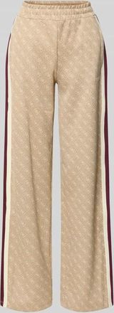 Guess Wide Fit Sweatpants mit Allover-Logo-Print Modell Jacquard in Camel, Gr&ouml;&szlig;e XL