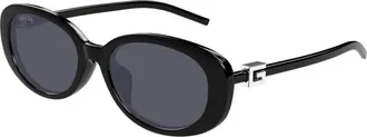 Gucci Sunglasses, female, Black, Size: 55 MM Oval Cat-eye Sunglasses