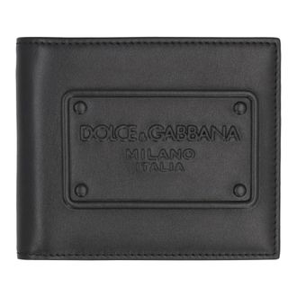 Dolce & Gabbana Accessoires, Heren, Zwart, ONE Size, Leer, Kalfsleer Nappa Portemonnee