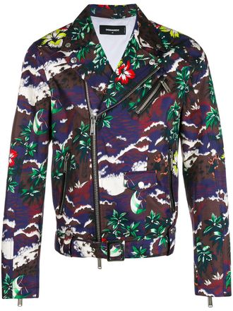 Dsquared2 tropisch print bikerjack - Veelkleurig