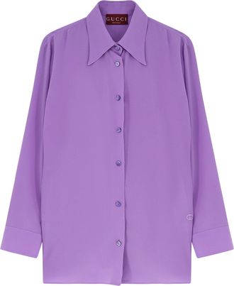 Gucci Silk Shirt With Gg Embroidery