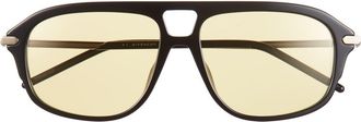 Givenchy GV One 57mm Pilot Sunglasses in Shiny Black /Roviex at Nordstrom