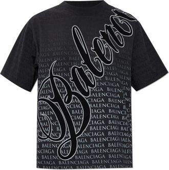 Balenciaga T-Shirts, female, Gray, Size: 2XS Monogram T-shirt