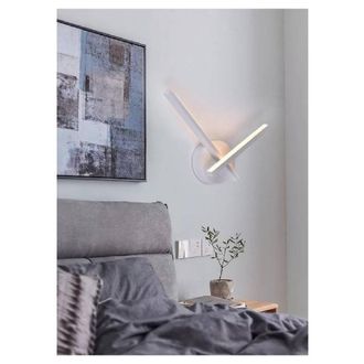 Trade Shop Trade Shop Traesio - Trade Shop - Applique Led Parete 6 W 2 Bracci Incrociati Moderno Luce 3000k 4000k 6500k E67-b