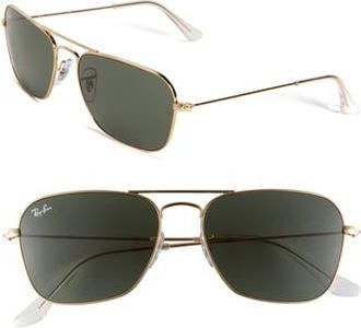 Ray-Ban Caravan 55mm Sunglasses in Gold Green at Nordstrom Rack