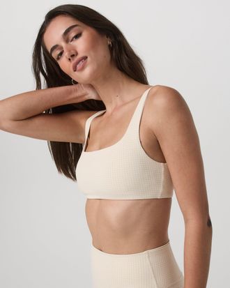 Vuori Clothing Micro Houndstooth Bra | Natural Micro Houndstooth | XS, Size Extra Small