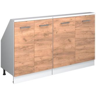 Vicco Armadio per tetti inclinati Rion, Rovere bianco/dorato, Set di 2, Vicco