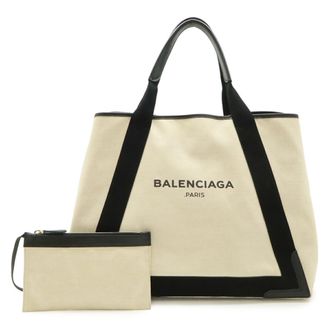 Balenciaga Black Navy Canvas Pouch Shoulder Bag Tote Bag (Pre-Owned)