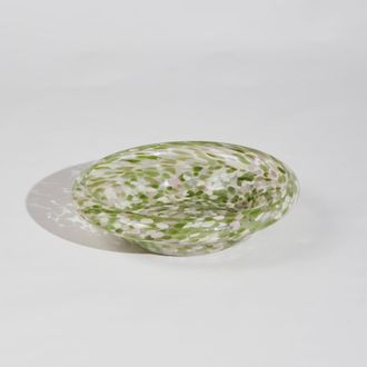 Maisons du monde Copa de vidrio transparente moteado verde