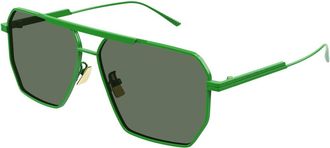 Bottega Veneta Zonnebril - unisex - Zonnebrillen - Groen - 60 MM - Accessoires
