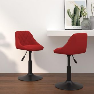 vidaXL Vidaxl - Sillas De Comedor Giratorias 2 Unidades Terciopelo Rojo Tinto