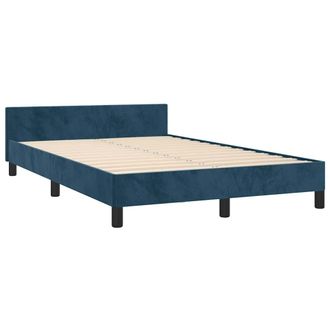 vidaXL Estructura De Cama Sin Colch&oacute;n Terciopelo Azul Oscuro 120x190cm Vidaxl