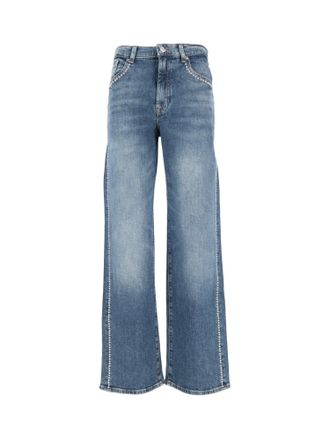 7 For All Mankind Tubo de estufa de avenida recta con pernos laterales