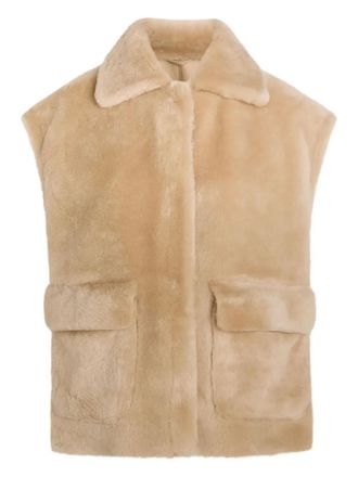 Arma Edha collared pocket gilet - women - Sheep Skin/Shearling - 36 - Neutrals