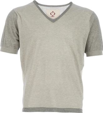 Side Slope v-neck t-shirt - Grijs