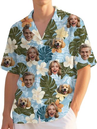 Generic Custom Hawaiian Shirt with Face,Personalised Halloween Hawaiian Shirts for Men Men,Funny Hawaiians Shirts for Mens,Personalised Gifts