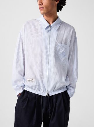 Wooyoungmi Mens Striped zip-up shirt jacket