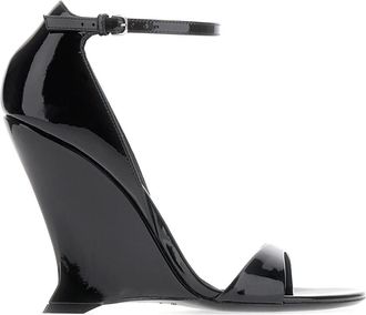 Ferragamo Vidette Wedge Sandal - Dames - Sleehakken - Zwart - 35 1/2 EU - Leer - Schoenen