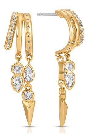 Ettika Icon Behavior Cubic Zirconia Drop Earrings in Gold at Nordstrom