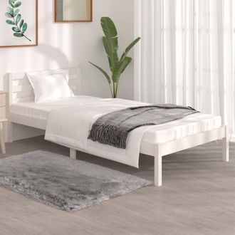 Berkfield Home Bed Frame Solid Wood Pine 90x190 cm Single White