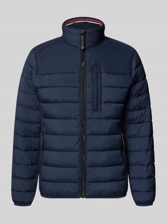 Tom Tailor Regular Fit Steppjacke mit seitlichen Stretcheins&auml;tzen in Marine, Gr&ouml;&szlig;e XXXL