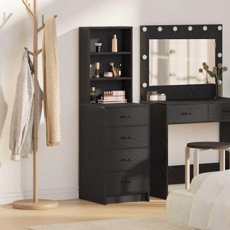 vidaXL Vidaxl Credenza Rovere Nero 40 X 41 X 135 Cm Legno Ingegnerizzato