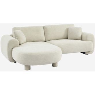 Sweeek Sof&aacute; Esquinero Izquierdo Con Patas Redondas De 3 Plazas