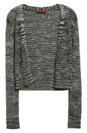 Missoni Space Dye Metallic Stripe Sequin Cardigan in Space Dyed Black/Green at Nordstrom Rack, Size 6 Us / 42 It
