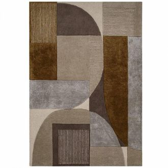 Un amour de tapis Alfombra dormitorio 120 x 170 cm, lana, motivo geom&eacute;trico, beige