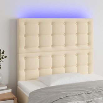 vidaXL Cabecero Con Luces Led Tela Crema 80x5x118/128 Cm Vidaxl