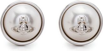 Vivienne Westwood Orb stud earrings - women - Brass - One Size - Silver