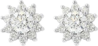 Effy Sterling Silver Lab Grown Diamond Floral Stud Earrings at Nordstrom Rack