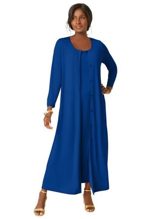 Jessica London 2-Piece Stretch Knit Duster Set in Dark Sapphire at Nordstrom, Size 28