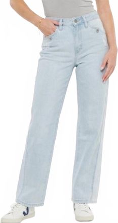 Kancan Emely High Rise Straight Jeans In Light Stone Wash