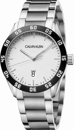 Calvin Klein Quartz Zilverkleurige Wijzerplaat Horloge - Heren - Horloges - Grijs - ONE Size - Accessoires