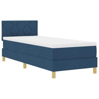 vidaXL Cama Tipo Box Spring Con Colch&oacute;n Azul 80 X 200 Cm Tela Vidaxl