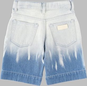 Finger in the Nose Dip-Dye Cotton Bermuda Shorts - Blue