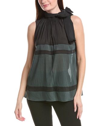 Fabiana Filippi Color Striped Silk-Blend Top