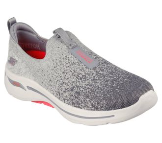 Skechers Womens Go Walk Arch Fit Slip On Sneakers In Grey