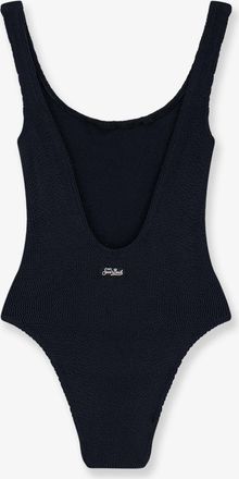MC2 Saint Barth Womens One-Piece Swimsuit Lora Crinkle Black Polyamide Swimwear Sea Clothing