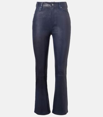Frame Denim Reboot Crop leather bootcut pants
