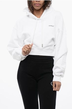 Off-white Printed Cropped Hoodie size Xs
