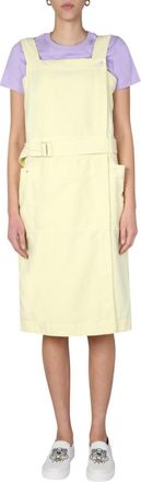Kenzo Yellow Square Neck Midi Dress