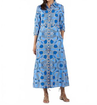 Jude Connally Jc Minna Dress In Heritage Chains Peri/ Gold