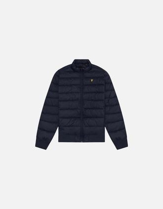 Lyle & Scott Mens Lyle & Scott Branded Dark Navy Blue Funnel Neck Wadded Jacket - Black - Size: 40/Regular