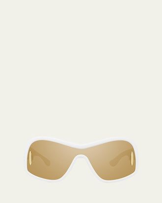 Loewe Anagram Mirrored Acetate Shield Sunglasses