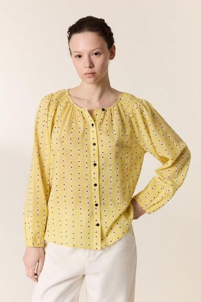 Leon & Harper Bedrukte blouse met lange mouwen en ronde hals, CODY