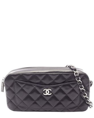 Chanel Black Lambskin Matelasse Shoulder Bag (Authentic Pre-Loved)