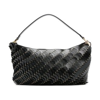 Paco Rabanne Shoulder Bags, female, Black, Size: ONE SIZE Paco leather bag