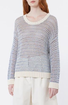 Max Mara Open Stitch Crewneck Sweater in Light Blue at Nordstrom, Size X-Small